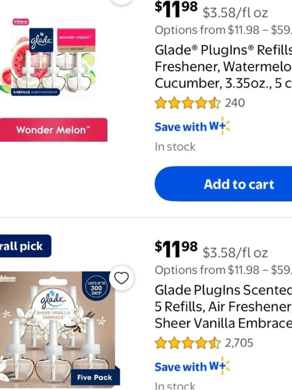 NEW- Glade PlugIns (First Frost) 5 Pack Refills Air Fresheners